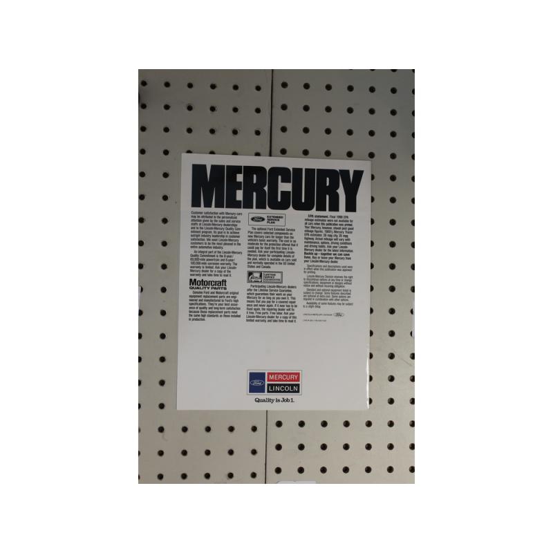1990 Mercury  Brochure Product Line-Up  15 Pages 