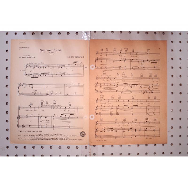 1935 - Porgy and Bess summertime Gershwin - Sheet Music