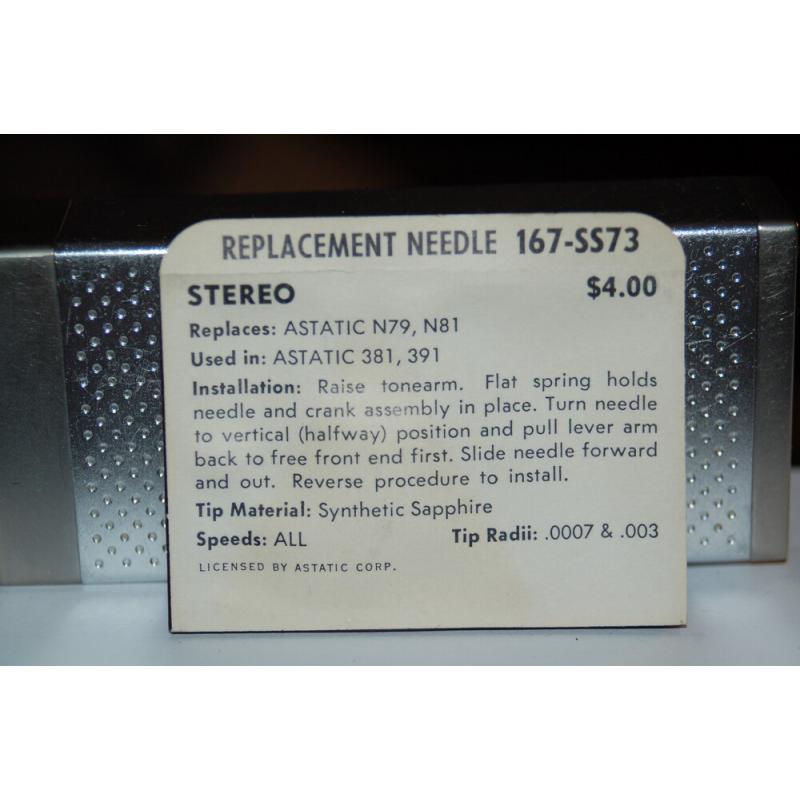 167-SS73 Pfanstiehl Diamond Needles Stylus Cartridge  #40 Original Package