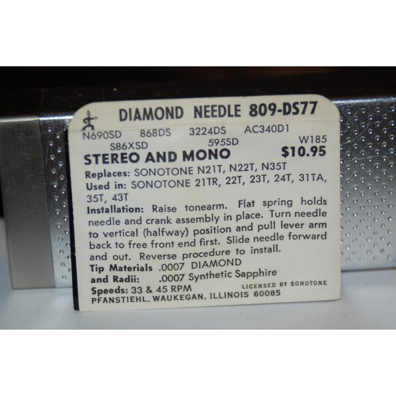 809-DS77 Pfanstiehl Diamond Needles Stylus Cartridge  #528 Original Package