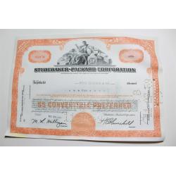 1959 Studebaker-Packard Corporation Stock Certificate 10 Shares P02174