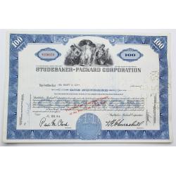 1958 Studebaker-Packard Corporation Stock Certificate - Y150879 - 100 Shares