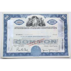 1957 Studebaker-Packard Corporation Stock Certificate - Y102880 - 100 Shares