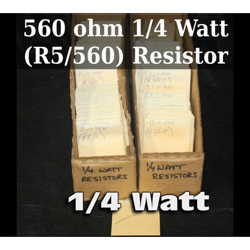 560 ohm 1/4 Watt (R5/560) Resistor  - 63974