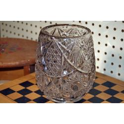 HEAVY CUT GLASS VASE