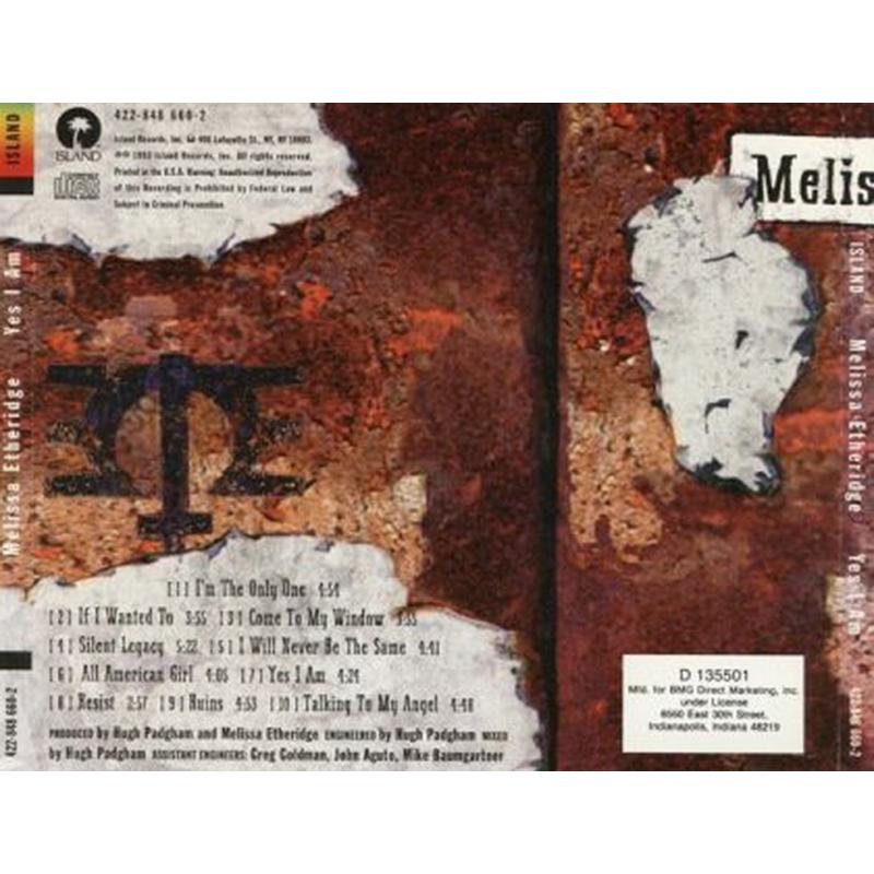 Melissa Etheridge Yes I Am CD, Compact Disc