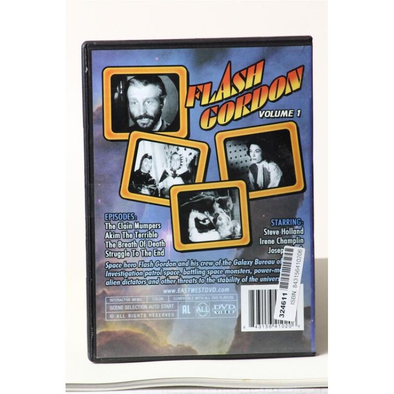 5845: DVD Flash Gordon Volume 1  4 Episodes Steve Holland Irene 